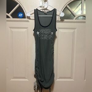 No Boundaries Olive Green Tank Top with Black Trim